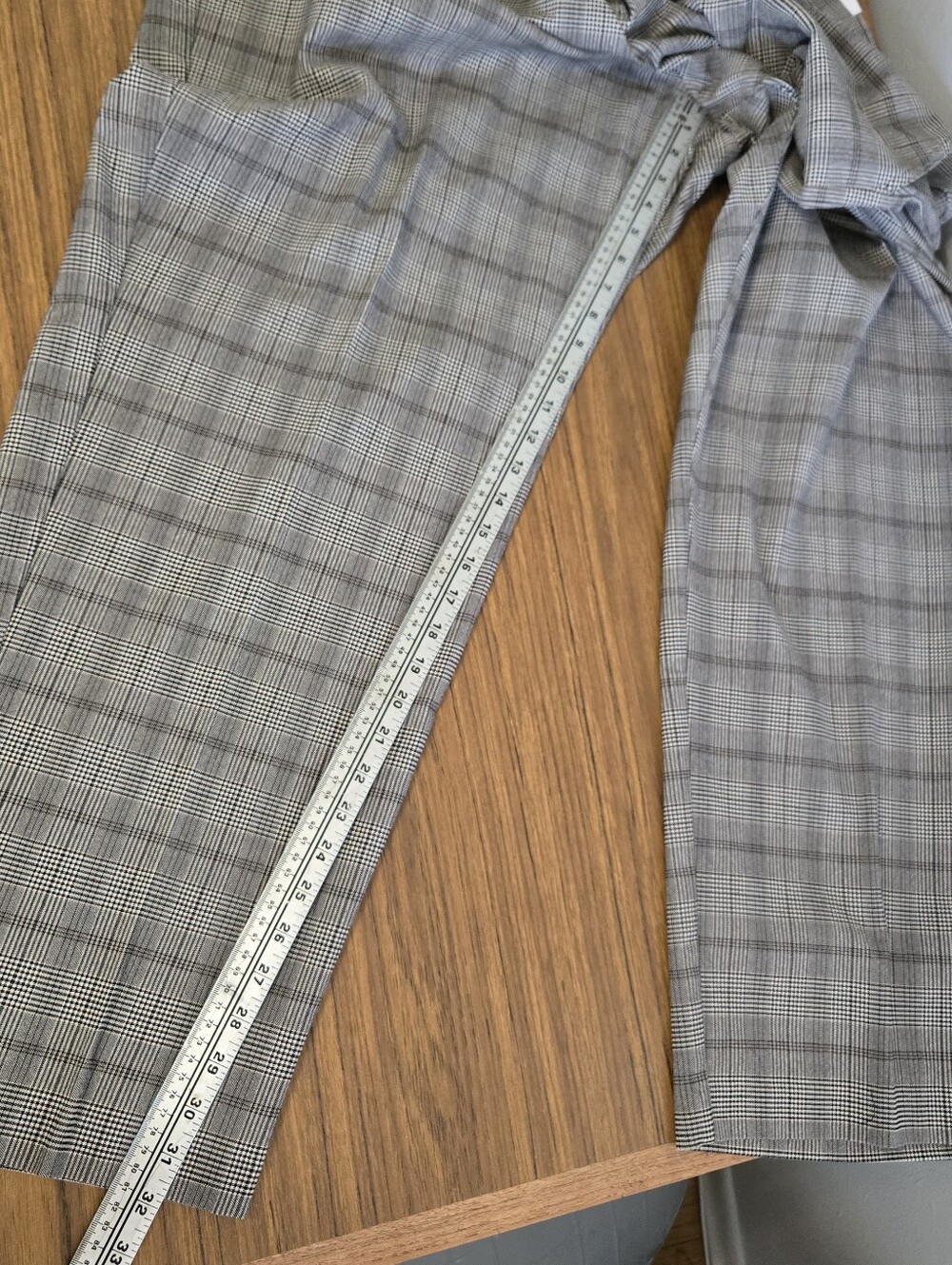 Women 30P/3X Plaid Dress Pants in Gray White, Brown Comfort Stretch Zip Profesh - Picture 9 of 13